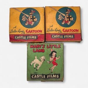 Castle Films Lot 16mm Film‎ Reel Cartoons Woody Woodpecker Mary's Little Lamb